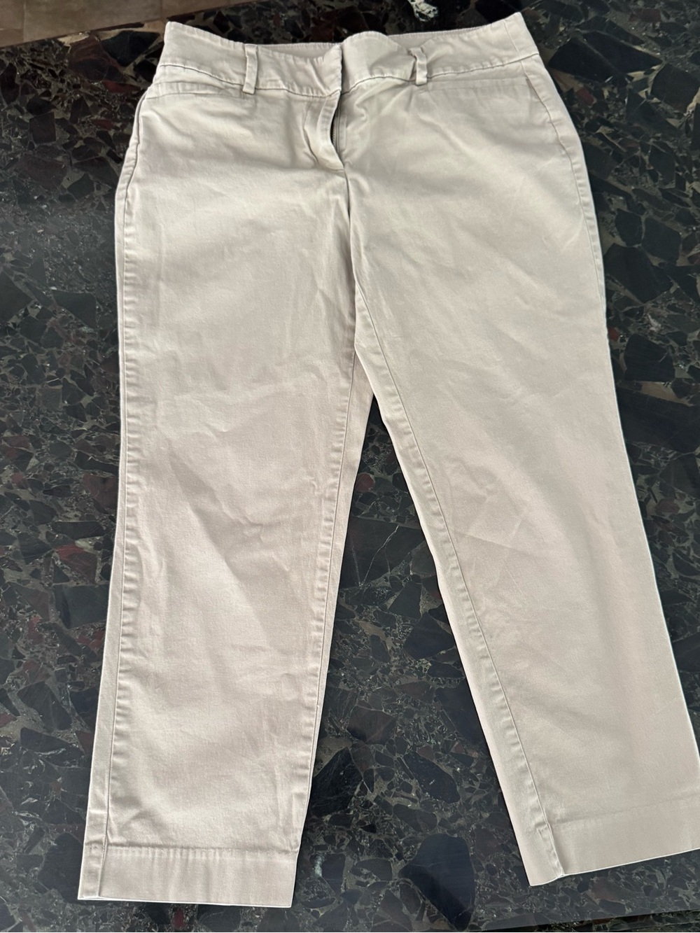 LOFT Beige Cropped Chino Pants